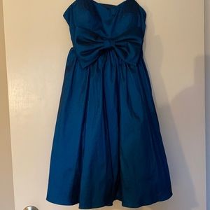 Hailey Adrianna Papell Metallic Blue Formal Dress